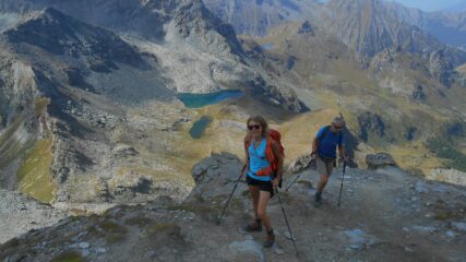 La ripida salita verso la cresta Pinter-Testa Grigia