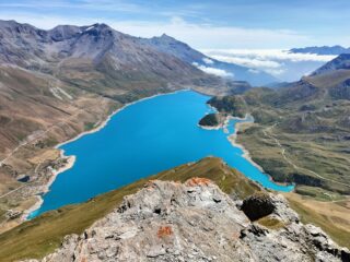 Panorama con lago del Moncenisio e Rocciamelone mt. 3538