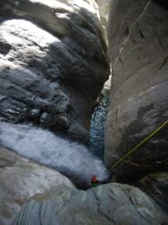 Calata nel vuoto nel tratto più inforrato