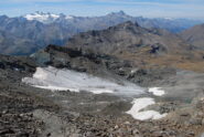 Ghiacciaio di Tessonet e la cresta che scende al Passo Invergneux