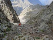 Discesa dalla Forcella Roccati verso il sentiero 