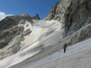 La risalita sul ghiacciaio di Treutse Bo fino al Col des Essettes