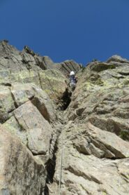 il camino iniziale poco sotto il passo chiave