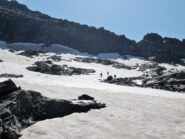 Nevaio verso l'attacco della cresta Sud-Ovest