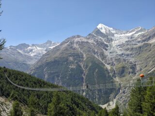 Ponte sospeso Charles Kuonen, sulla salita alternativa da Randa alla Domhutte