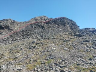 via di salita alla cima principale