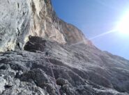 Sulle placconate sprotette dei sudtirolesi, in vista della cengia mediana