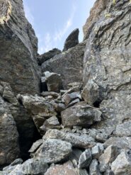 Il passaggio di 2° grado in uscita dal colatoio