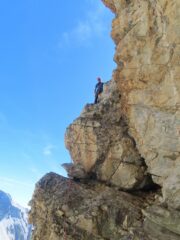 la cengia di L5 col masso instabile