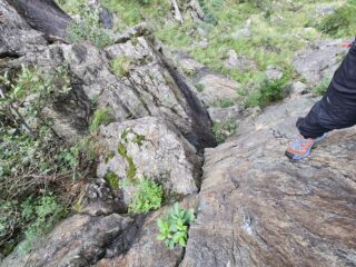 Io in uscita sul temibile passo in diedro...