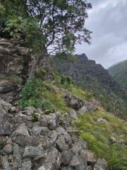 La deviazione da poco sotto la sosta di L3 della 