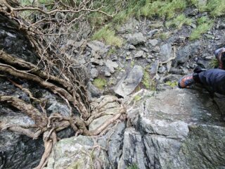 Il tiro del rampicante visto da sopra, subito dopo averlo superato