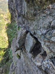 I massi pericolanti su L3 prima di essere da me disgaggiati