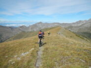 discesa sull'ampia dorsale del Monte Bertrand