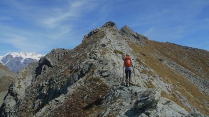 Il tratto roccioso verso lo spartiacque Valtournenche-Ayas