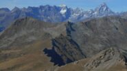 Le creste percorse, sullo sfondo Dent d'Herins e Cervino