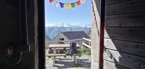 Vista sul Rosa dal Bivacco Scaredi