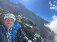 In cima. Alle nostre spalle emerge la ovest del Monviso