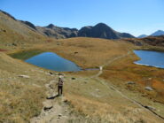 verso il colle Palasina, con sfondo laghi