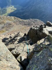 doppia dalla cresta (consigliata invece della pericolosa discesa dalla cresta)