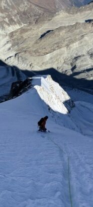 Inizio della discesa tutta da tracciare