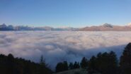 Oggi mare di nuvole su Aosta