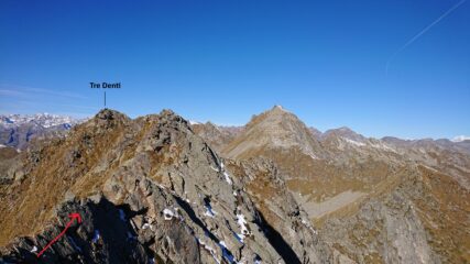 Tre Denti dalla cima di Prel