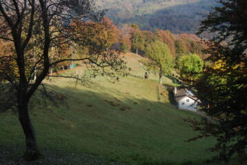 La vasta radura con le Alpi Cignerra, non toccate dal percorso