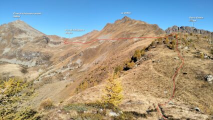 La traccia dal M.Croce al P.so Schiazzera. 
