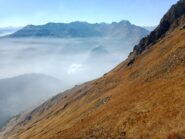 il lungo e ripido traverso verso il ripetitore