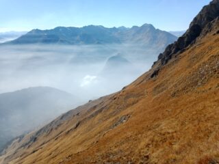 il lungo e ripido traverso verso il ripetitore