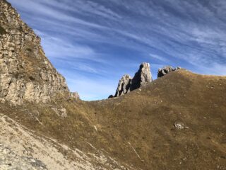 Colletto Sud del Cros visto dal diagonale successivo 