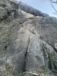 L'attacco della via, perfettamente ripulito