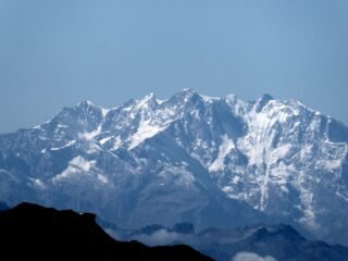 Dalla cima zoomata sul Monte Rosa.