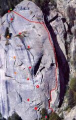 la linea rossa è luna, i pallini rossi le soste di libe là, in arancio le doppie di last line