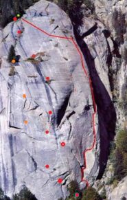 la linea rossa è luna, i pallini rossi le soste di libe là, in arancio le doppie di last line