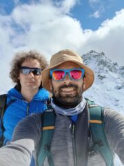 Dal Fourchon la punta del Pain de Sucre dietro di noi non sufficientemente innevata per essere sciata