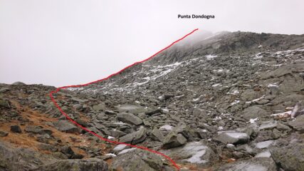 La Cresta NE da dove si abbandona il sentiero del colle Valbella