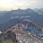 In rosso la tracci di discesa che riporta alla diga di Agaro.