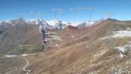 Vista da P.ta Sbaron sulla traccia. In rosso quella di discesa da P.ta di Grifone e salita a q. 2336m. In verde la discesa da q.2336 verso il Colle della Portia.    