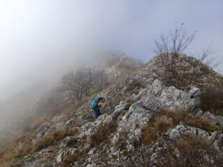 Sulla cresta della diretta per il Monte Carmo 