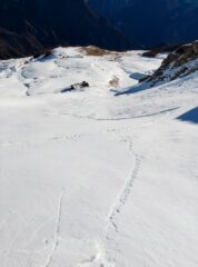 Il tratto ripido sopra il rifugio 