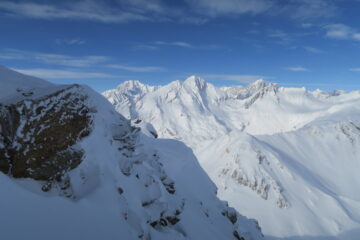 Monte Bianco, Grande Rochere e Grandes Jorasses salendo lungo la cresta
