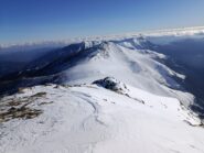 Discesa di ramponi verso Colla Rossa 