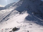 Dalla cima, la cresta verso la Piccola Sourela.