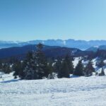La vista sulle piste e sulla Vanoise