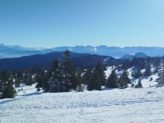 La vista sulle piste e sulla Vanoise