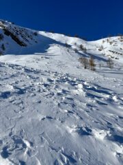 Vecchia valanga sotto il colletto Incianao