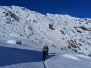 Buon innevamento nella comba di Montù