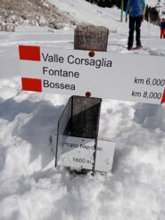 la palina indica lo spessore della neve al Colle del Prel